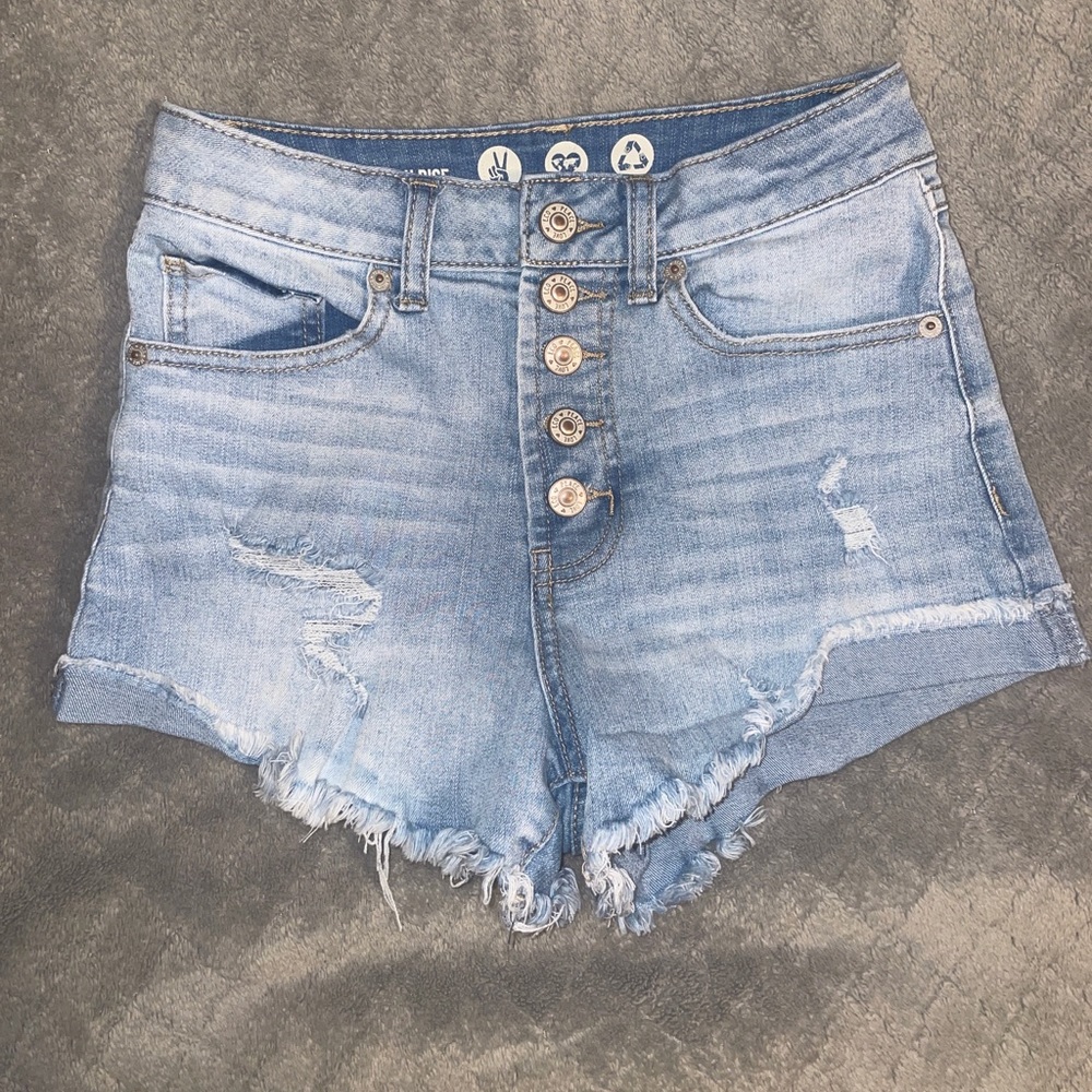 Peace Love Eco High Rise Jean Shorts